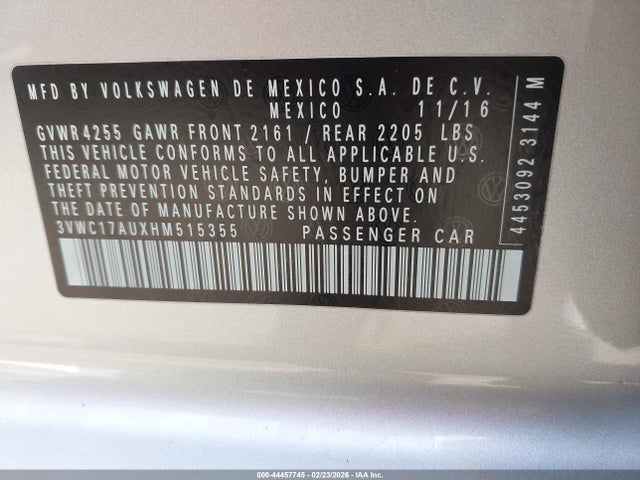3VWC17AUXHM515355 Volkswagen Golf Sportwagen Tsi S/tsi Se/tsi Sel