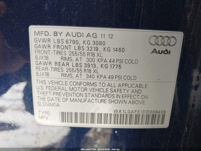 2013 AUDI Q7 WA1LGAFE1DD008408 Photo 8