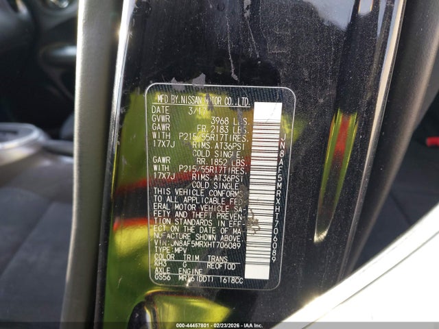 Nissan Juke Sv 2017 JN8AF5MRXHT706089 Image 9