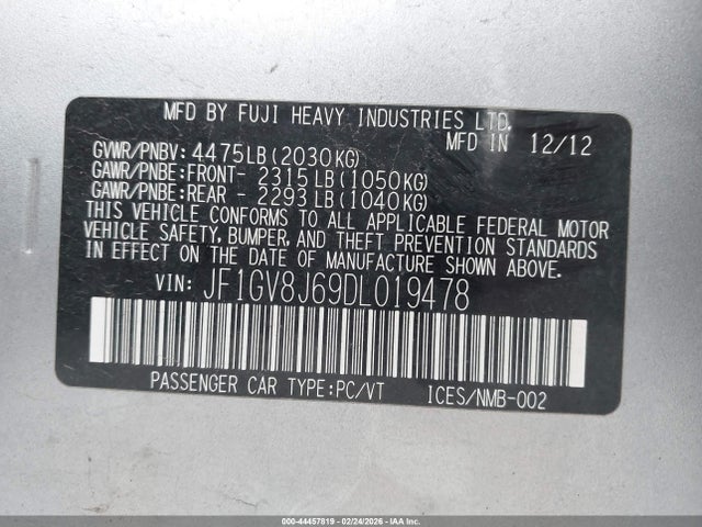 2013 SUBARU IMPREZA WRX JF1GV8J69DL019478 Photo 8