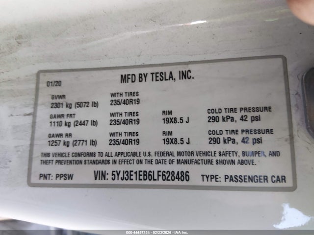 2020 TESLA MODEL 3 5YJ3E1EB6LF628486 Photo 8