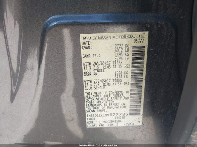 2022 NISSAN FRONTIER 1N6ED1EK1NN677785 Photo 8