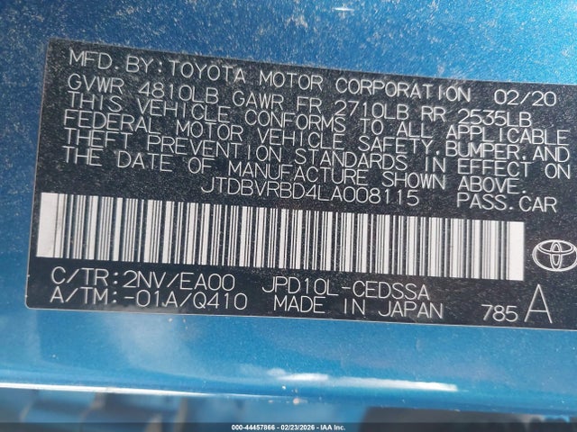 2020 TOYOTA MIRAI JTDBVRBD4LA008115 Photo 8