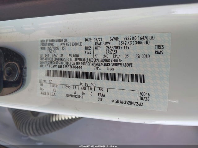 Ford F-150 Xl 2021 1FTEW1EB1MFB38444 Image 9