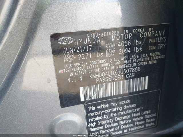 KMHD04LBXJU507886 Hyundai Elantra Sport