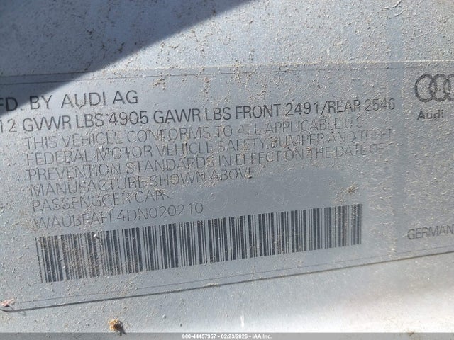 2013 AUDI A4 WAUBFAFL4DN020210 Photo 8