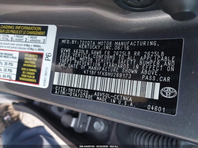 4T1BF1FK6HU269173 Toyota CAMRY LE