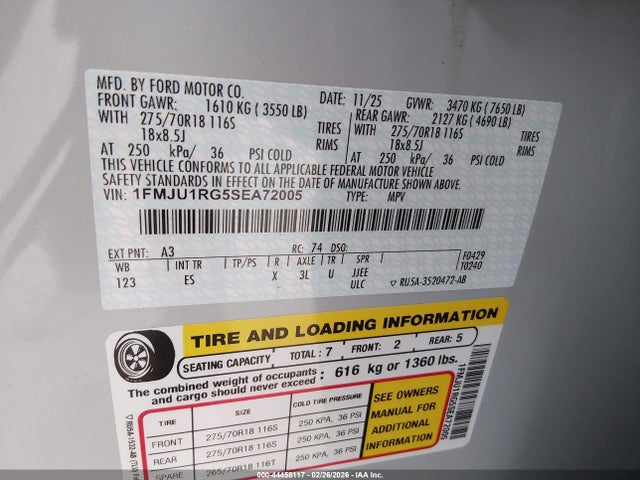 1FMJU1RG5SEA72005 Ford Expedition Tremor