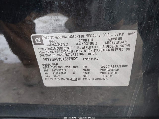 Продажа на аукционе авто 2010 Cadillac Srx Luxury Collection, vin: 3GYFNAEY5AS522627, номер лота: 44458173