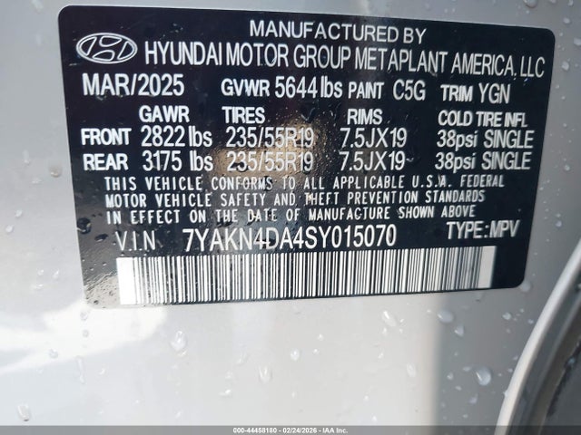 7YAKN4DA4SY015070 Hyundai Ioniq 5 Sel