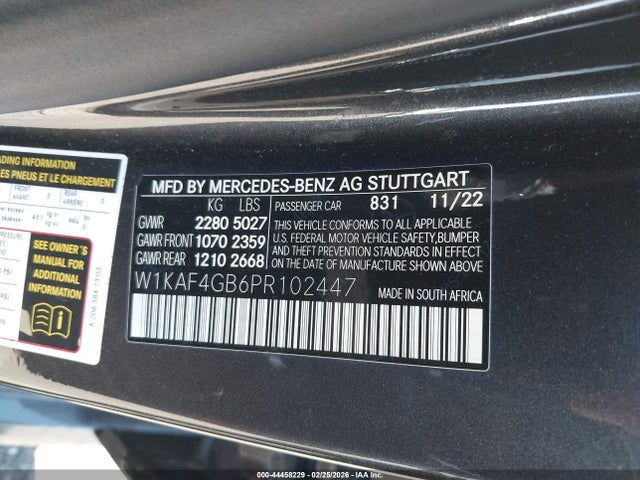 W1KAF4GB6PR102447 Mercedes-Benz C 300 Sedan