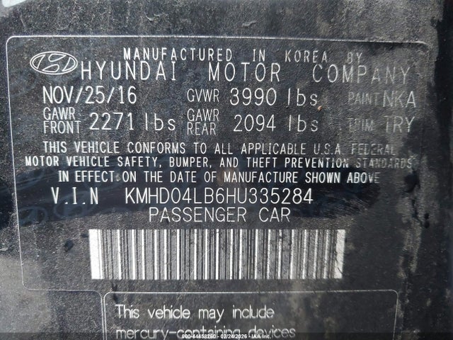 KMHD04LB6HU335284 Hyundai Elantra Sport