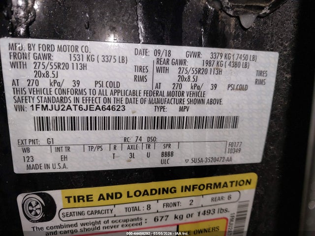 1FMJU2AT6JEA64623 Ford Expedition Limited