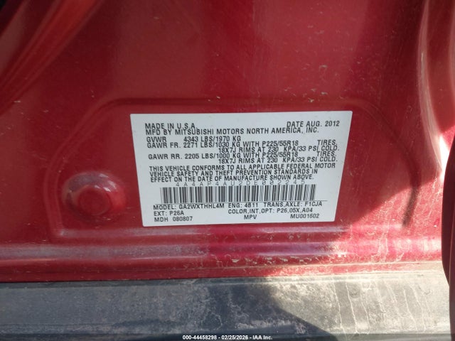 Aukcja sprzedaży 2013 Mitsubishi Outlander Sport Se, vin: 4A4AP4AU2DE002245, numer aukcji: 44458298