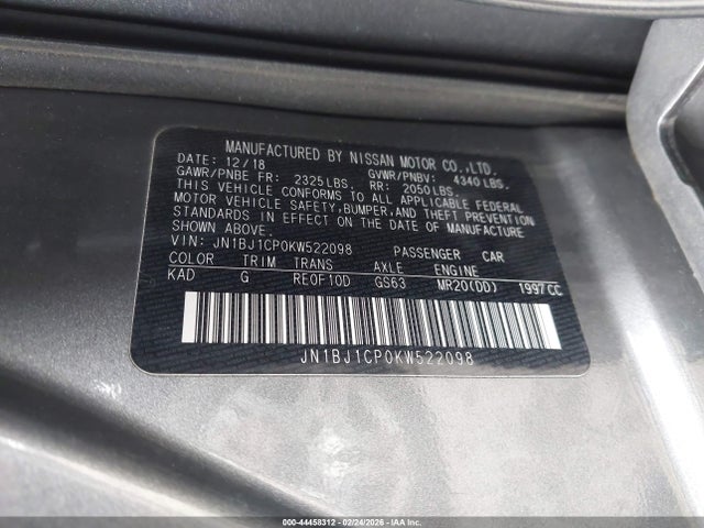 JN1BJ1CP0KW522098 Nissan Rogue Sport S