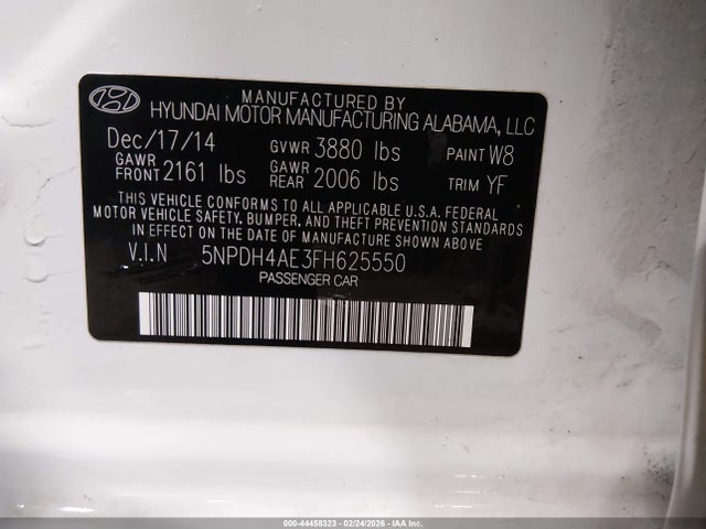 Hyundai ELANTRA SE 2015 5NPDH4AE3FH625550 Image 9