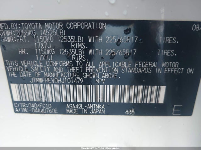 JTMWFREV0HJ101479 Toyota Rav4 Xle
