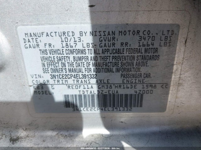 Nissan Versa Note Sv 2014 3N1CE2CP4EL391332 Image 9