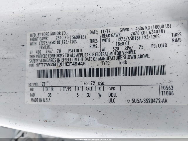 Ford F-250 Xlt 2017 1FT7W2BTXHEF49445 Image 9