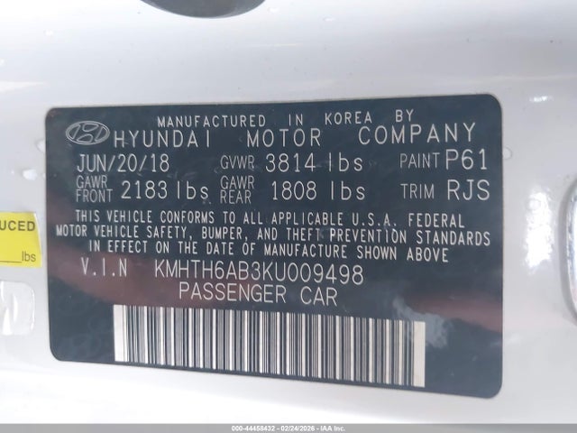 2019 HYUNDAI VELOSTER KMHTH6AB3KU009498 Photo 8