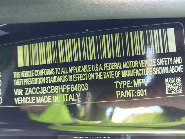 2017 JEEP RENEGADE ZACCJBCB8HPF64603 Photo 8