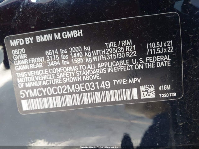 2021 BMW X6 M 5YMCY0C02M9E03149 Photo 8