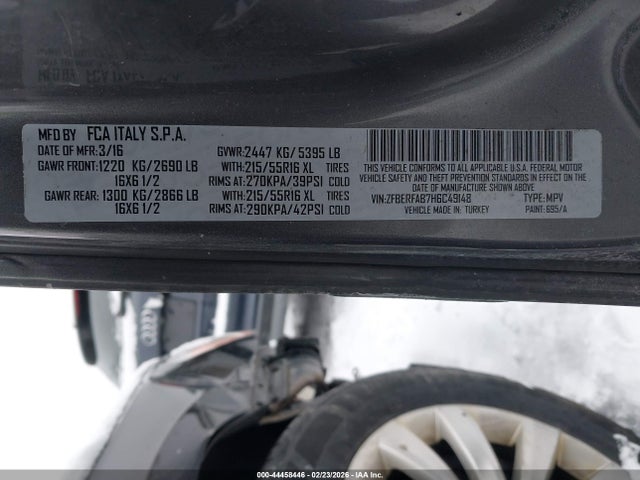 Продажа на аукционе авто 2017 Ram Promaster City Tradesman, vin: ZFBERFAB7H6C49148, номер лота: 44458446