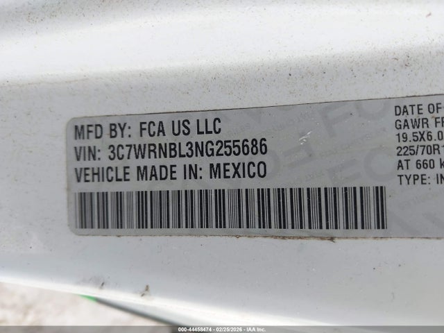 2022 Ram 5500 Chassis Tradesman/slt მანქანა იყიდება აუქციონზე, vin: 3C7WRNBL3NG255686, აუქციონის ნომერი: 44458474