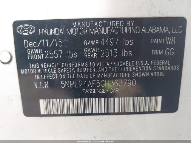 Hyundai SONATA SE 2016 5NPE24AF5GH363790 Image 9
