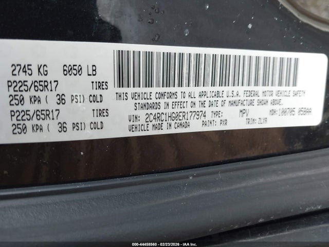 Продаж на аукціоні авто 2014 Chrysler Town & Country S, vin: 2C4RC1HG0ER177974, номер лоту: 44458560