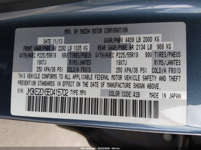 Aukcja sprzedaży 2014 Mazda Cx-5 Grand Touring, vin: JM3KE2DY6E0415702, numer aukcji: 44458561