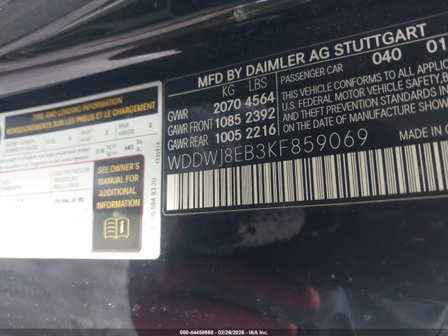 Aukcja sprzedaży 2019 Mercedes-benz C 300 4matic, vin: WDDWJ8EB3KF859069, numer aukcji: 44458568