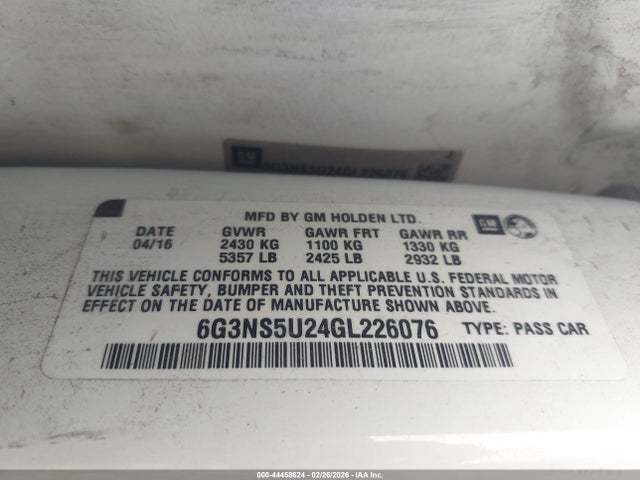 6G3NS5U24GL226076 Chevrolet Caprice Police
