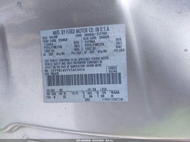 2000 FORD RANGER 1FTYR14V7YTA15416 Photo 8