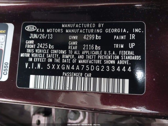 2013 KIA OPTIMA 5XXGN4A75DG233444 Photo 8