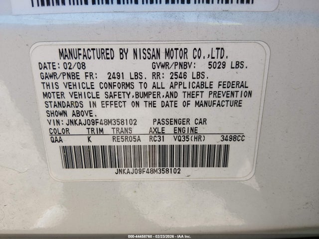 2008 INFINITI EX35 JNKAJ09F48M358102 Photo 8