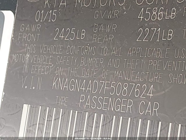 KIA Optima Hybrid Ex 2015 KNAGN4AD7F5087624 Image 9