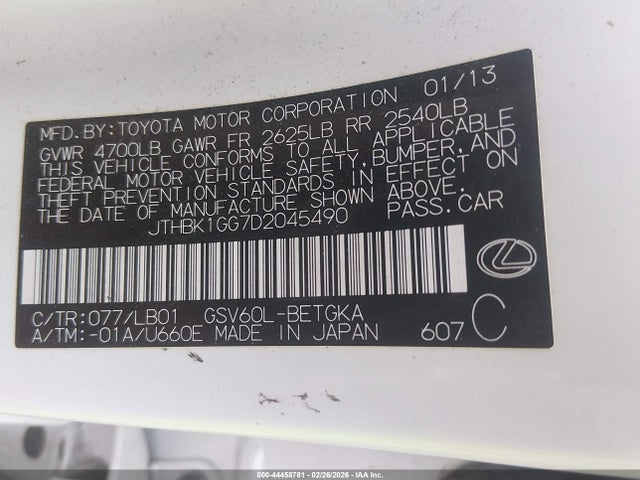 2013 LEXUS ES 350 JTHBK1GG7D2045490 Photo 8