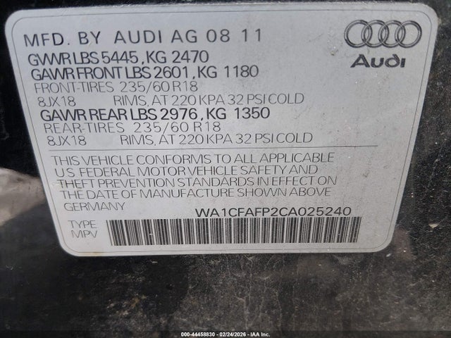 2012 AUDI Q5 WA1CFAFP2CA025240 Photo 8