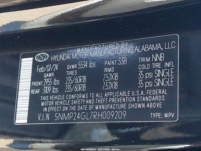 Hyundai Santa Fe Sel 2024 5NMP24GL7RH009209 Image 9