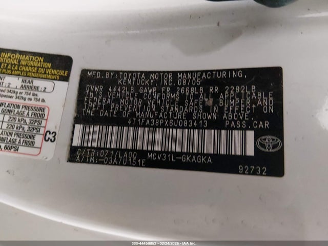 2006 TOYOTA CAMRY SOLARA 4T1FA38PX6U083413 Photo 8