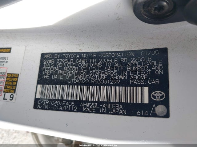 2005 TOYOTA PRIUS JTDKB20U953031299 Photo 8