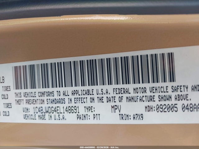 1C4BJWDG4EL148691 Jeep Wrangler Unlimited Sport
