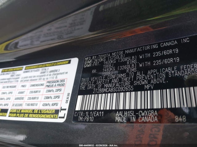 Продажа на аукционе авто 2025 Lexus Rx 350h Premium, vin: 2T2BBMCA8SC092655, номер лота: 44459032