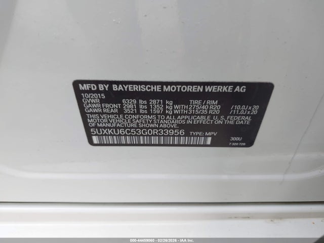 2016 Bmw X6 Xdrive50i მანქანა იყიდება აუქციონზე, vin: 5UXKU6C53G0R33956, აუქციონის ნომერი: 44459060