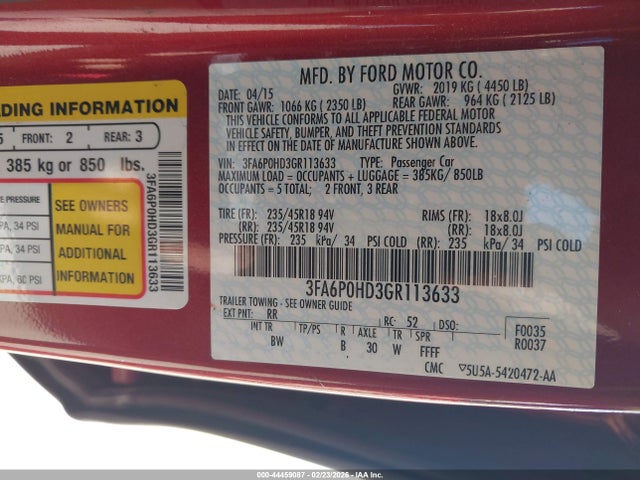 2016 FORD FUSION 3FA6P0HD3GR113633 Photo 8