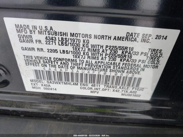 2015 MITSUBISHI OUTLANDER SPORT 4A4AP3AU4FE010828 Photo 8