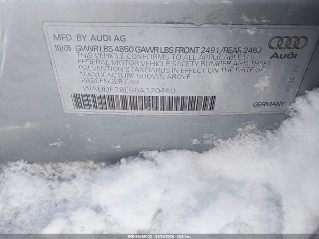 2006 AUDI A4 WAUDF78E66A120460 Photo 8