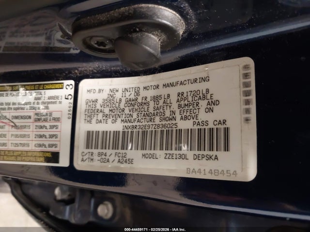 2007 TOYOTA COROLLA 1NXBR32E97Z836025 Photo 8