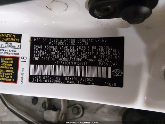 4T1BK1EB7FU157766 Toyota Avalon Xle Touring